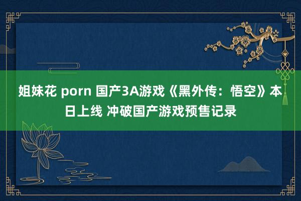 姐妹花 porn 国产3A游戏《黑外传：悟空》本日上线 冲破国产游戏预售记录