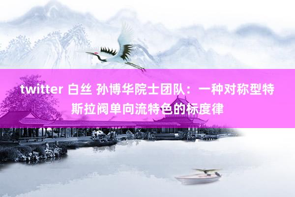 twitter 白丝 孙博华院士团队：一种对称型特斯拉阀单向流特色的标度律