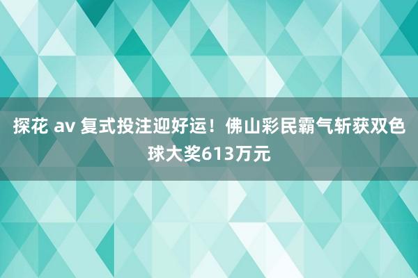 探花 av 复式投注迎好运！佛山彩民霸气斩获双色球大奖613万元